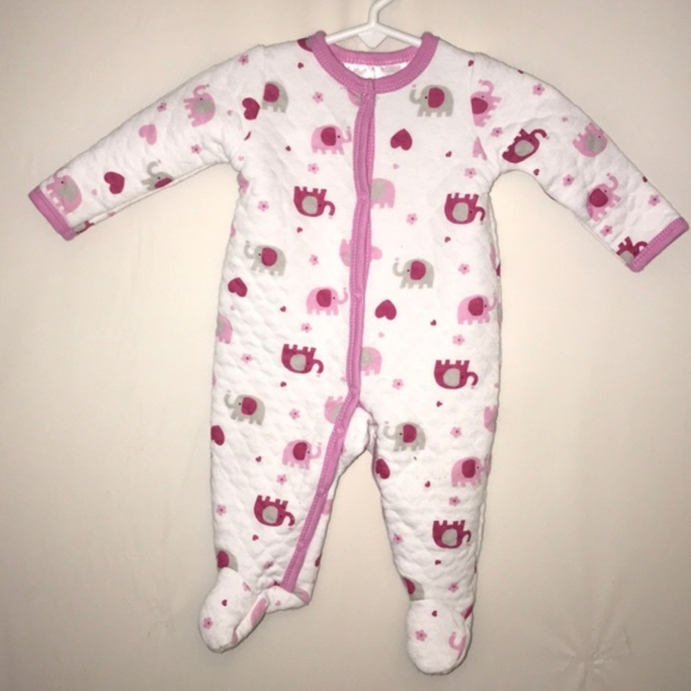 Kidgets One Piece Body Suit Pink Elephants